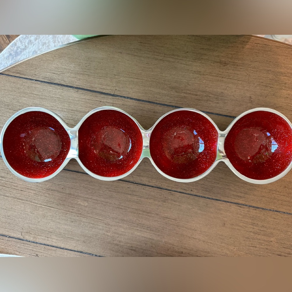 Four section divided serving tray.